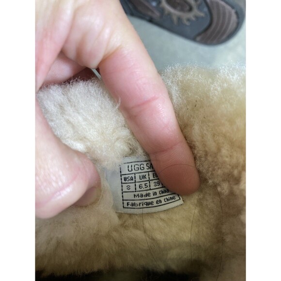 UGG Boho Tan Suede Leather Shearling Lined Ankle Boots Women’s 8 - Picture 7 of 7